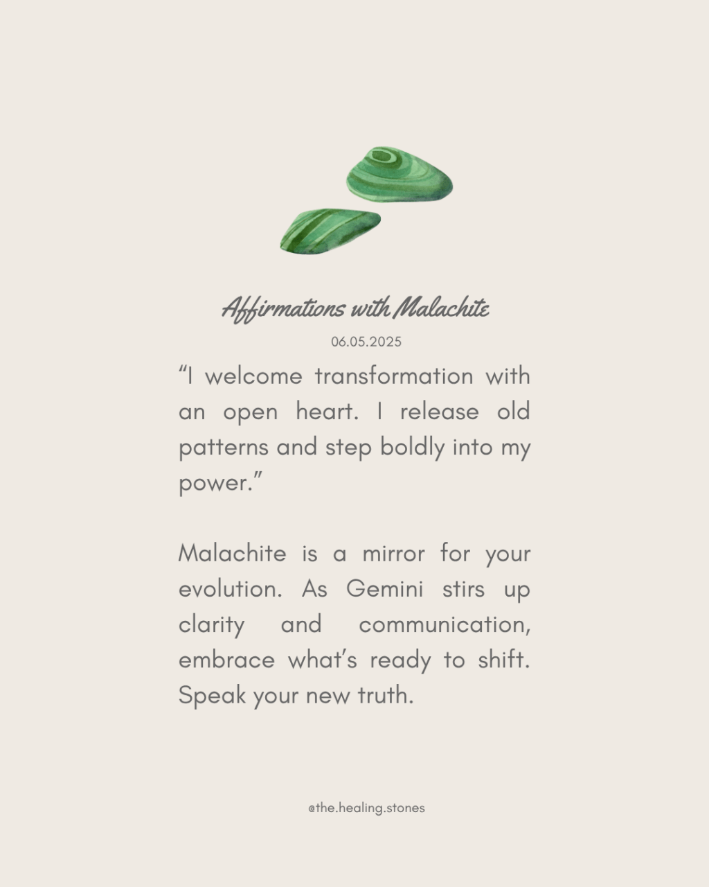 Crystal Affirmations with&nbsp;Malachite